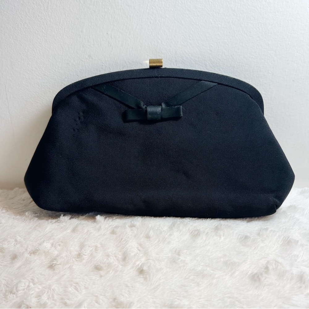 Vintage Black Bow Evening Clutch Purse